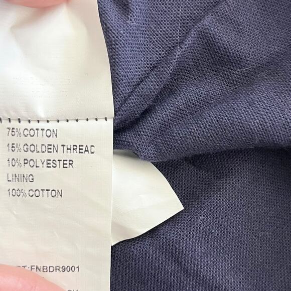 FunFun Girls Holiday Dressy Dress Navy Blue Silver Satiny Stripe Sleeveless NWT - Picture 7 of 8